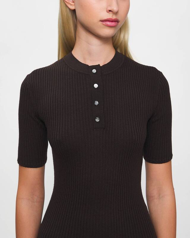 Filippa K Top Buttoned Knit  Brun M