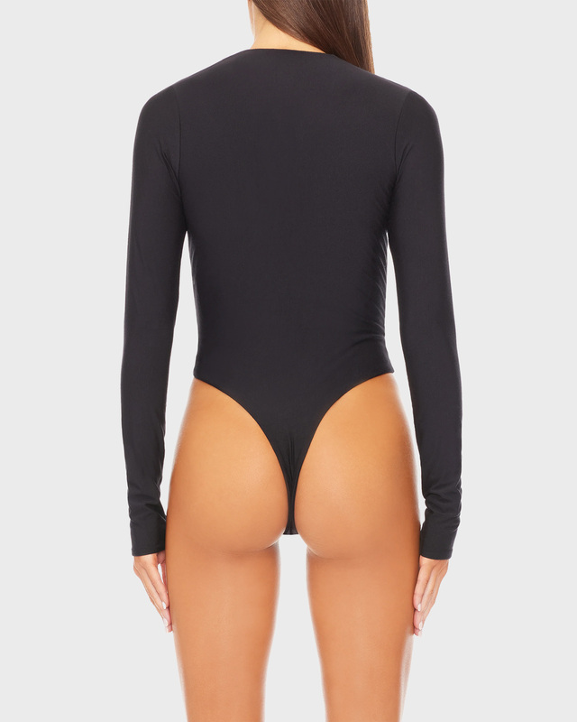 Éterne Body Long Sleeve Deep V Black S