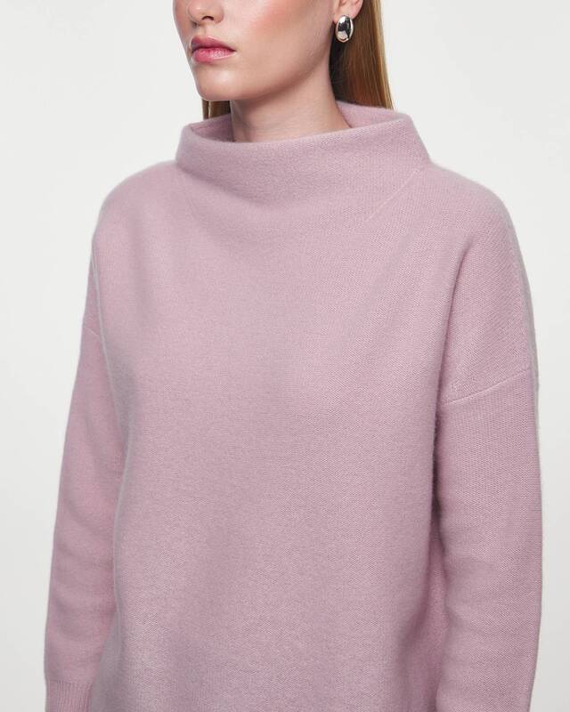 Vince Sweater Boiled Funnel Pullover Cashmere Stone S