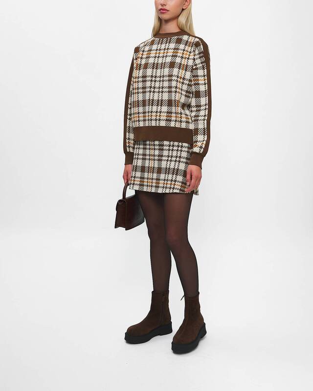 Rodebjer Sweater Reilly Eco Check Brun XS