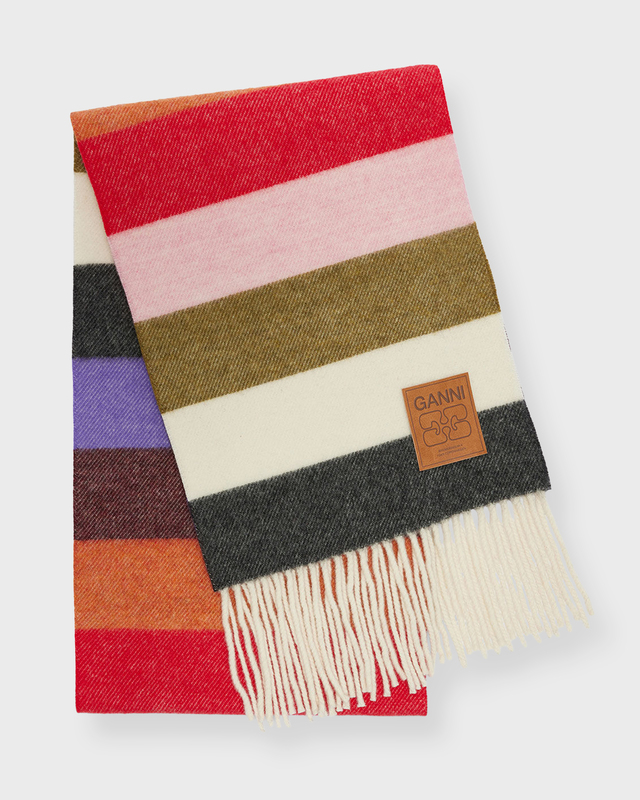 Scarf Double Face Wool Knit Multicolor