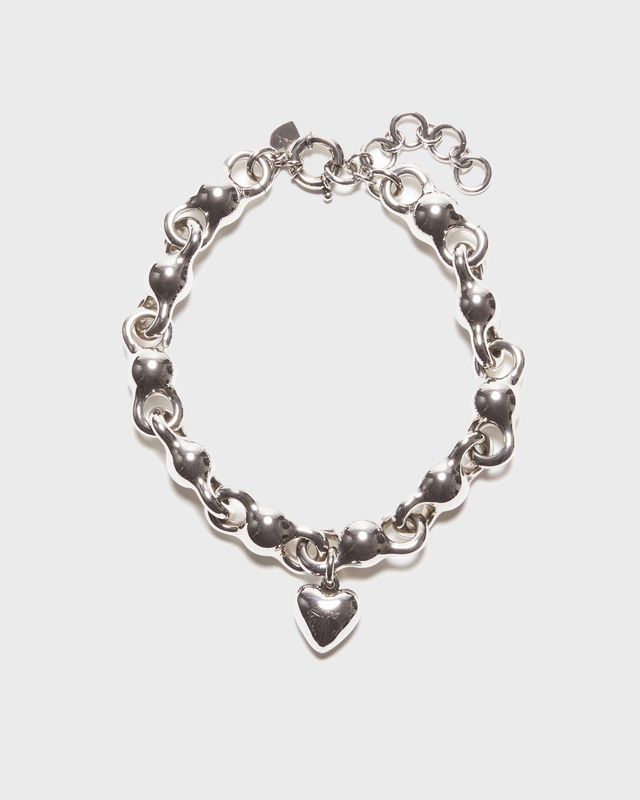 Acne Studios Heart Charm Necklace Silver ONESIZE