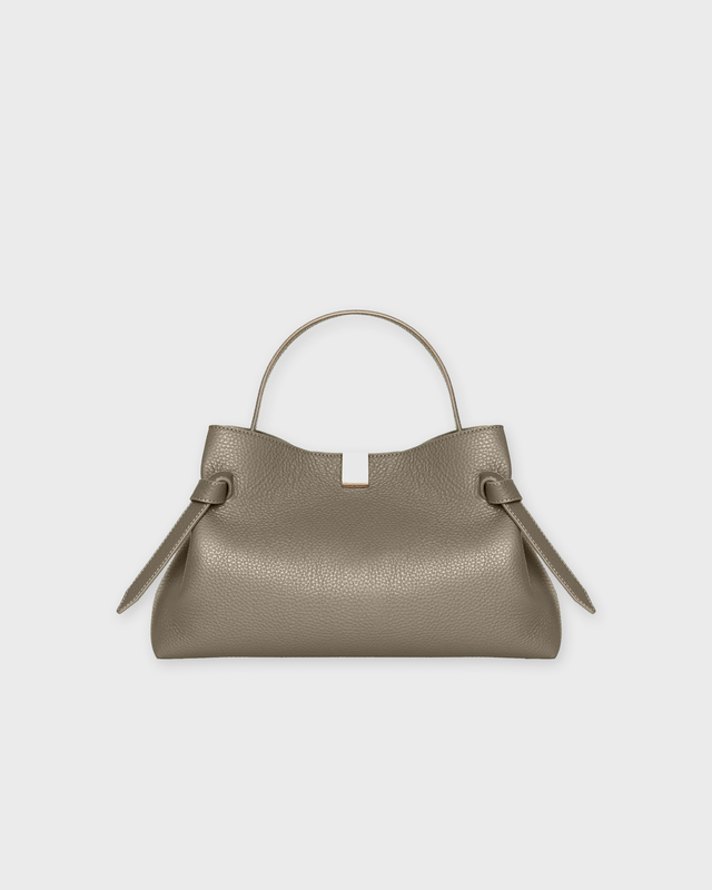 Väska Gyoza Pebble Grain Leather Taupe