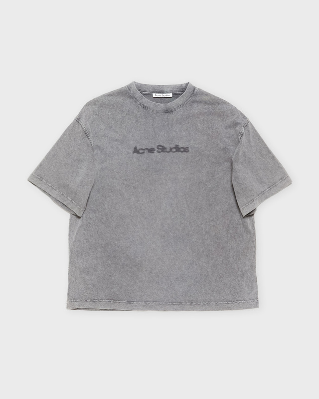 Acne Studios T-Shirt Relaxed Faded Logo Grey S