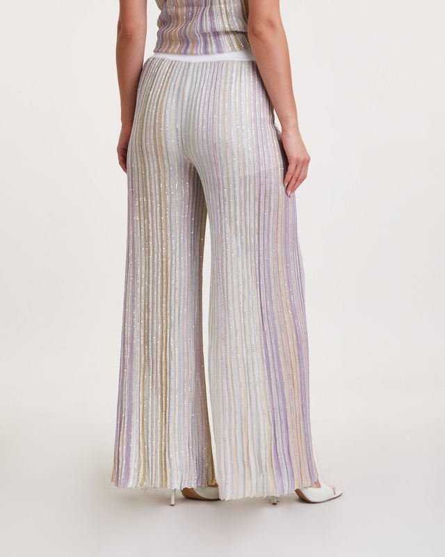 Missoni Trousers palazzo med sequins Beige IT 42 (EUR 36)