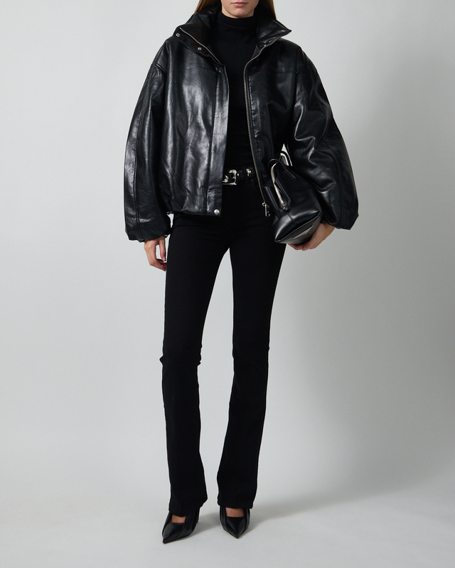 CYRUS JACKET - BLACK RECYCLED LEATHER