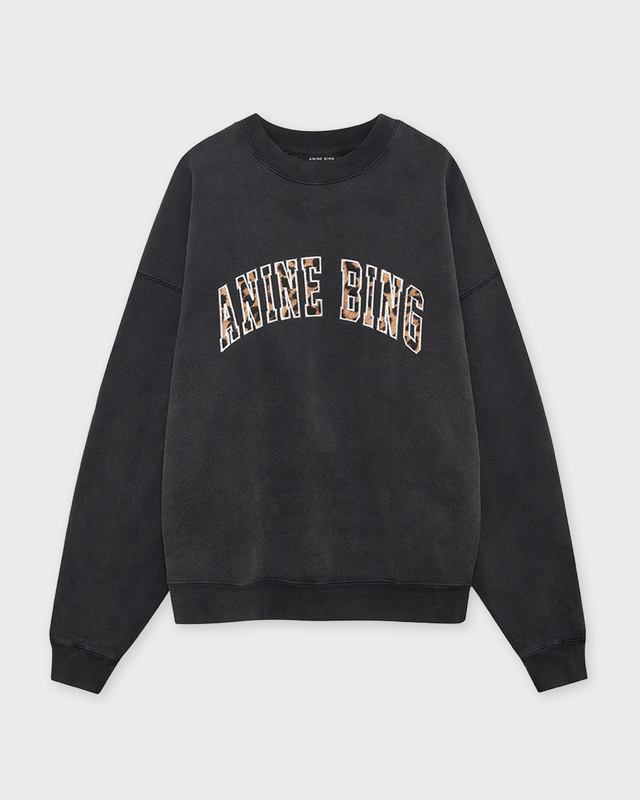 Sweatshirt Miles Leopard Washed black