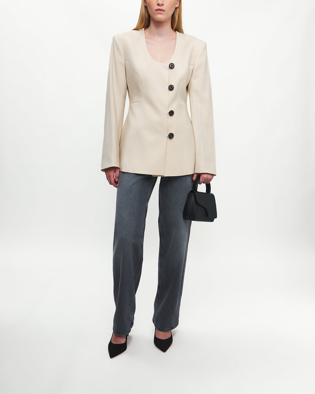 Dagmar Blazer Collarless Sand 36