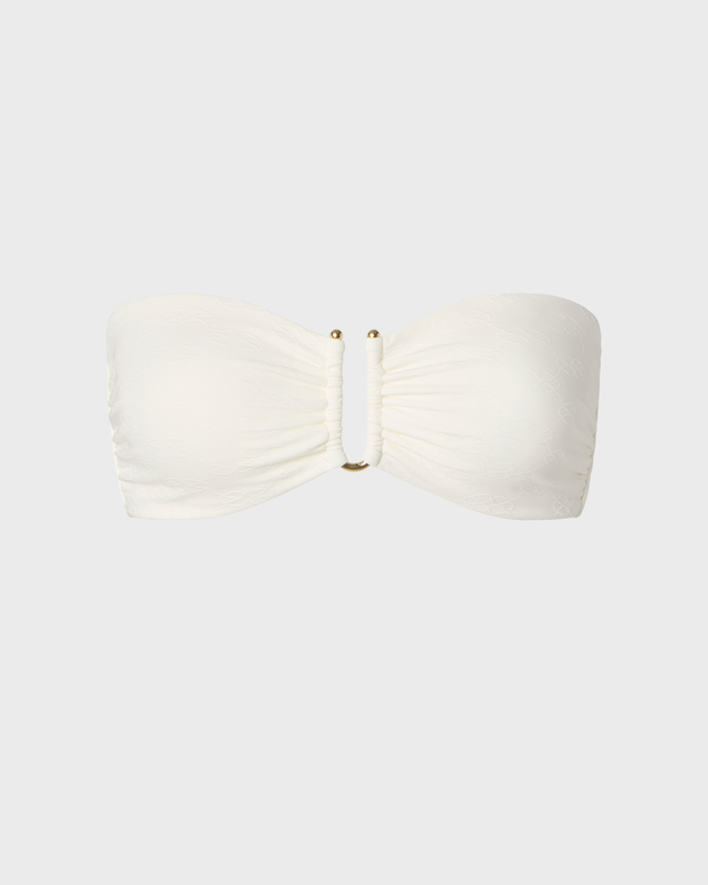 Bikinitop Signature Gold Embellished Bandeau Vanilla
