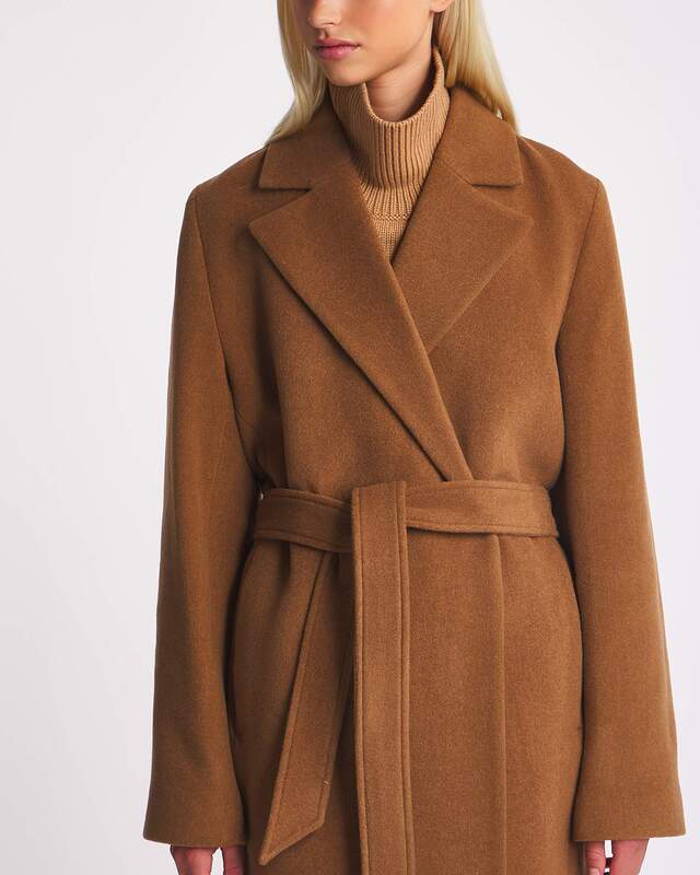 Filippa K Coat Soft Wool Belted  Ljusbrun 36