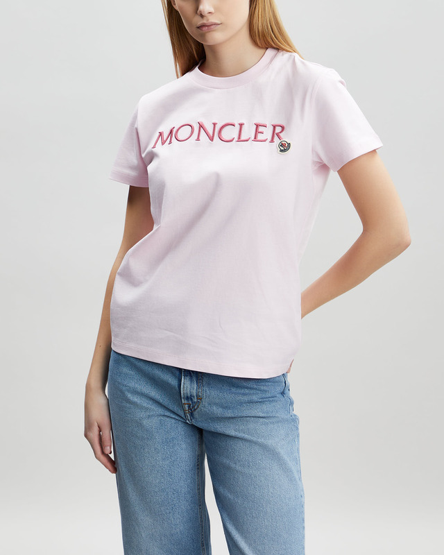 Moncler T-Shirt Maglia Maniche Corte Ljusrosa L