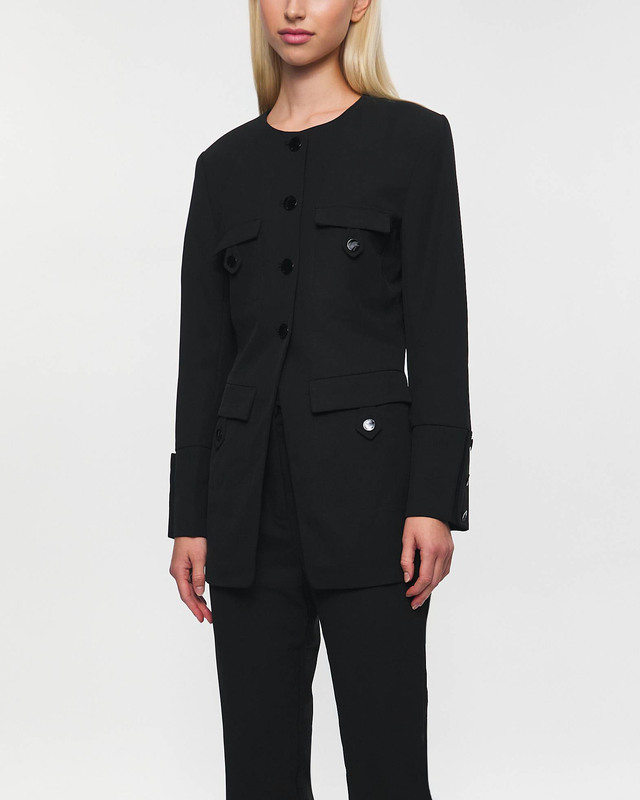 Ganni Blazer Suiting Fitted Twill Black 42