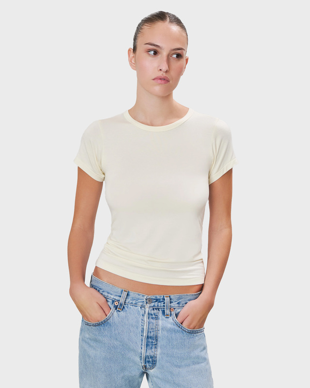 Éterne T-Shirt Fitted Crewneck Short Sleeve Creme M