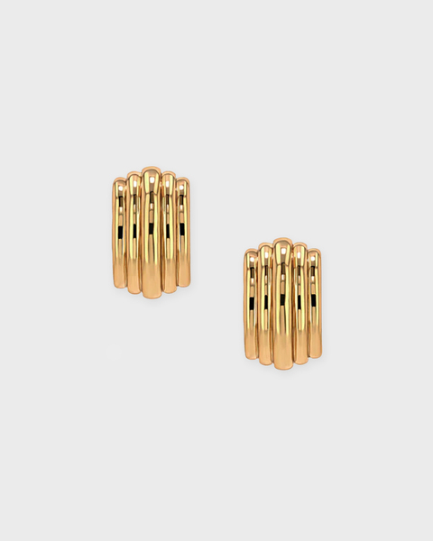 Earrings Chunky Ribbed  Gold ONESIZE 1