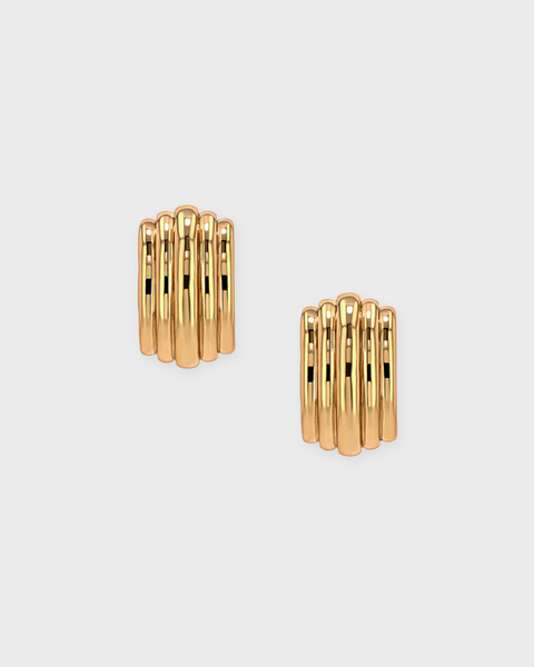 Earrings Chunky Ribbed  Guld ONESIZE 1