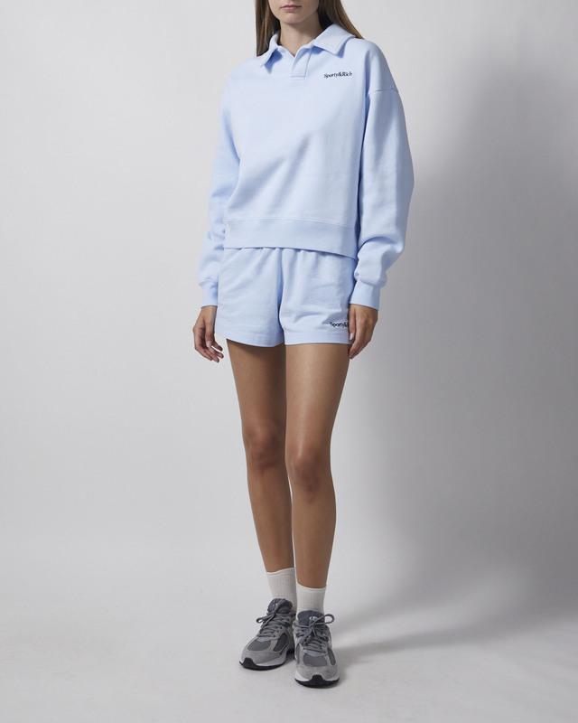 Shorts Serif Logo Embroidered Disco Light Blue