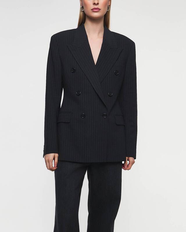 Acne Studios Blazer Pinstripe Double Breasted  Black 38