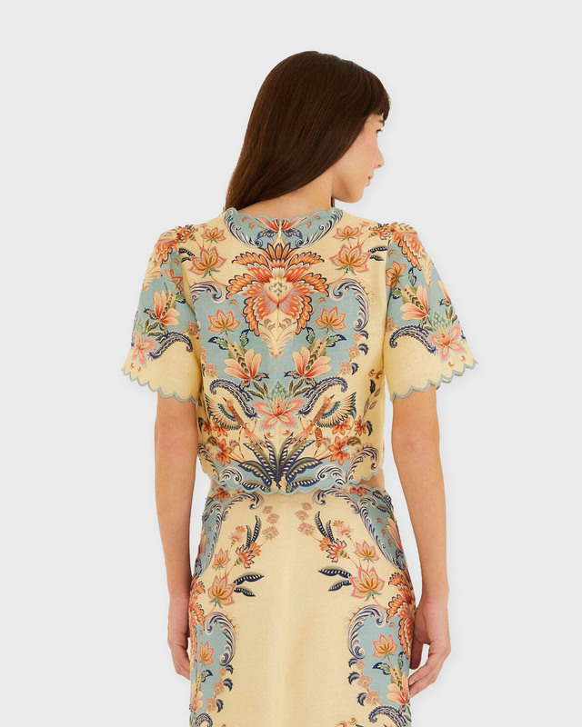 Top Boho Short Sleeve Light yellow