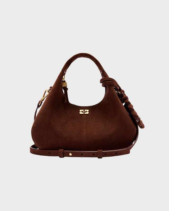 Bag Hobo Mini Recycled Suede Pelinova Brun