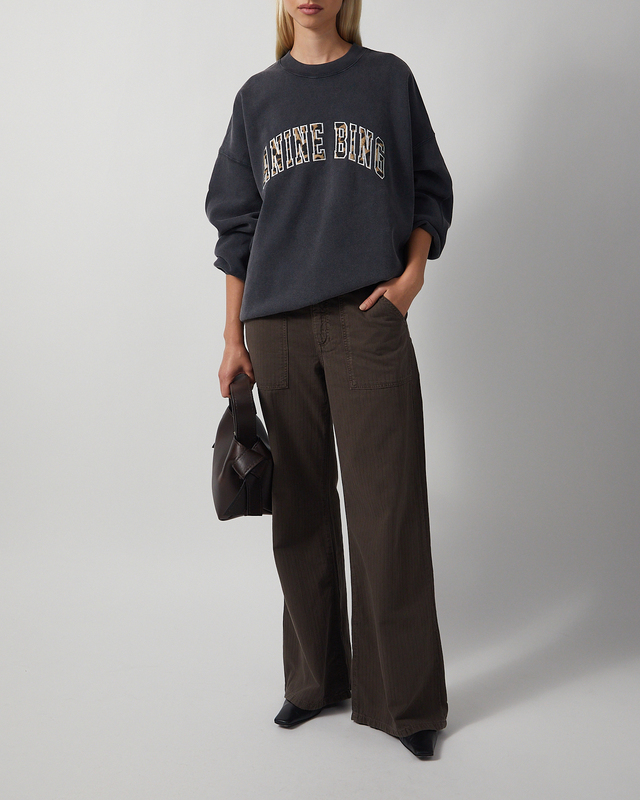 Sweatshirt Miles Leopard Washed black