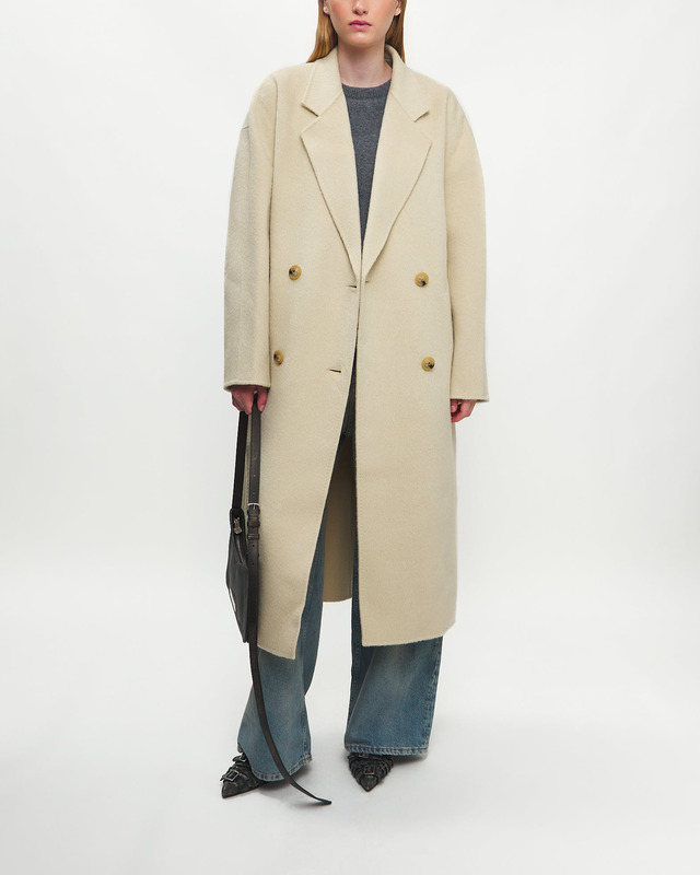 Acne Studios Coat Double-Breasted Wool Clay 38