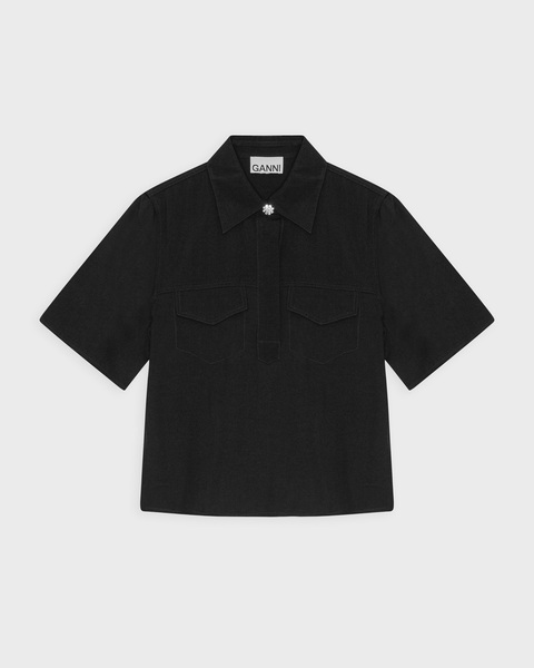 Shirt Viscose Twill Black 1