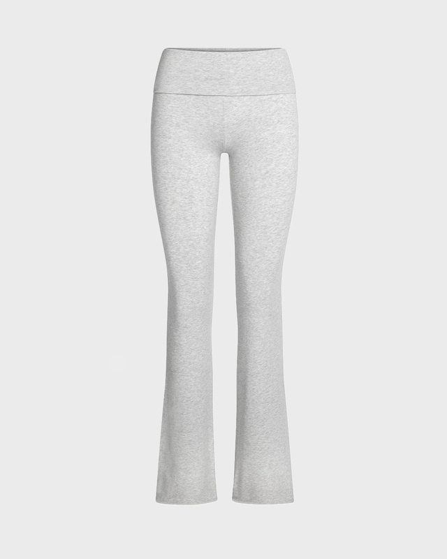 Bukse Cotton Jersey Foldover Light Heather Grey