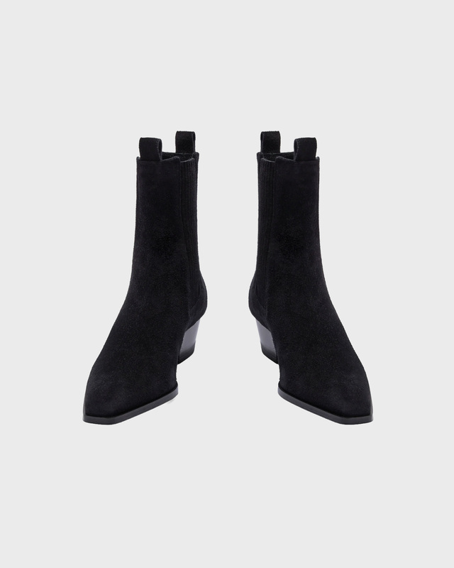 Ankle Boots Agata Cow Suede Leather Black