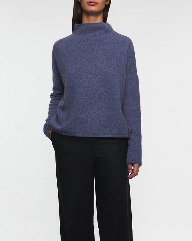 Filippa K Sweater Mika Yak Funnelneck Dusty blue XL