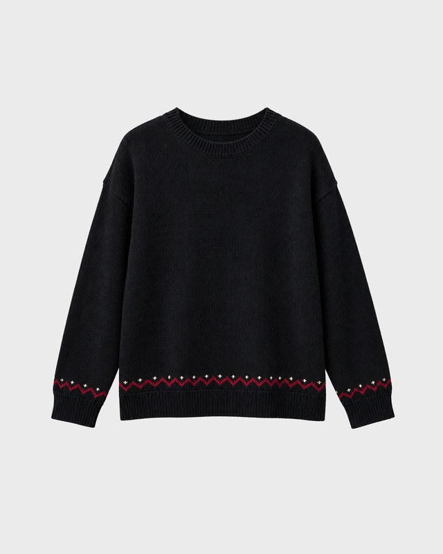 Striktrøje Crest Black