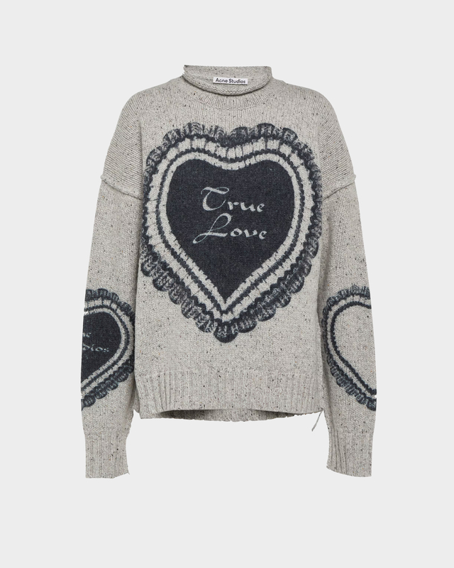 Acne Studios Sweater Printed Wool Ljusgrå S