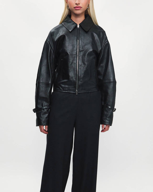 Acne Studios Jacket Relaxed Leather Black 36