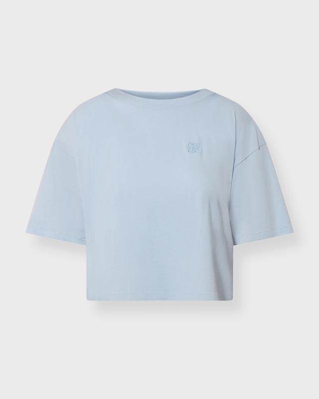 T-Shirt Johnny Cropped Tee Monogram Ljusblå