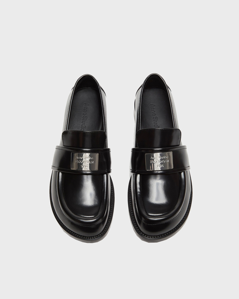 Loafers Logo Leather Black 2