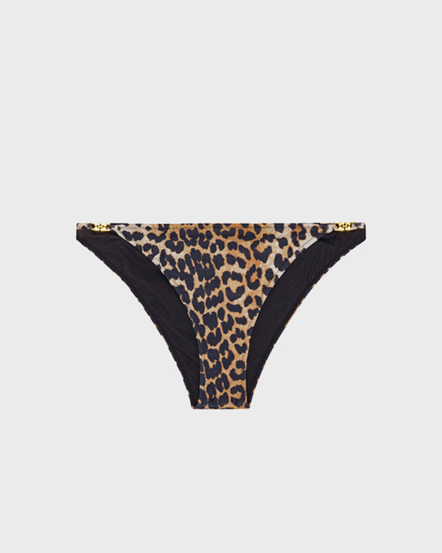 Ganni Bikini Bottom Printed Emblem Leopard 34