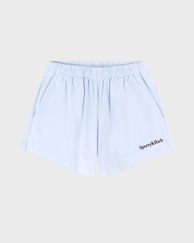 Shorts Serif Logo Embroidered Disco Light Blue