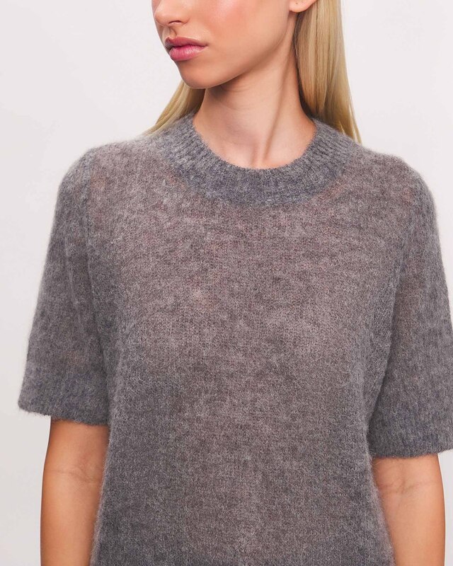 Dagmar TOP Brushed Alpaca Grey S