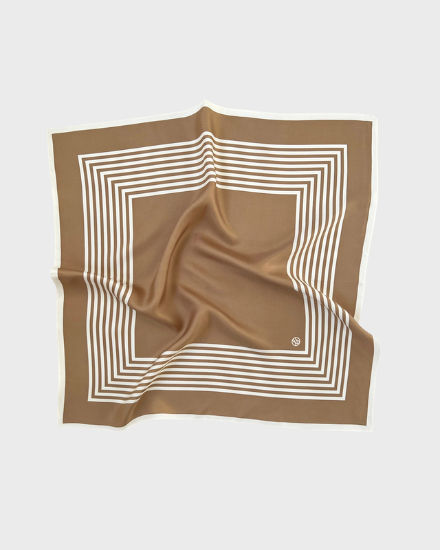 Skjerf No. 9 Cappuccino & White 65x65