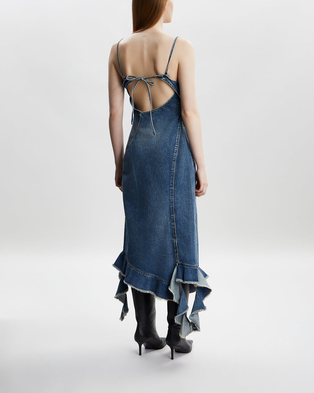 Acne Studios Dress Denim Ruffle Strap Blå 40