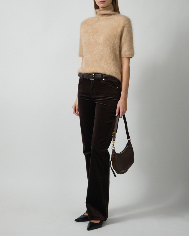 Striktrøje Brushed Short Sleeve Turtleneck Camel