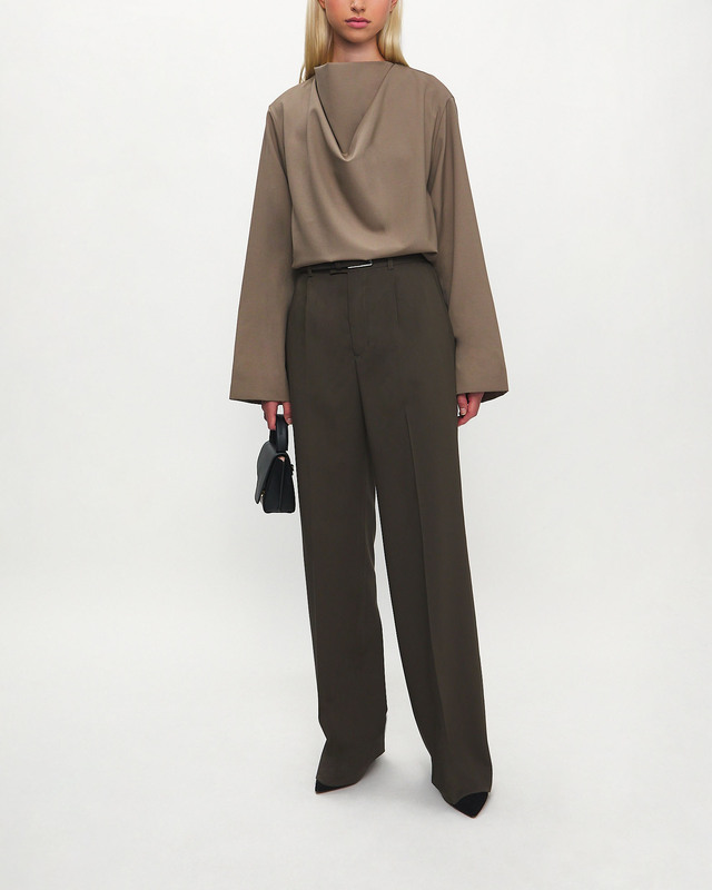 RÓHE Top Draped Wool Khaki 38