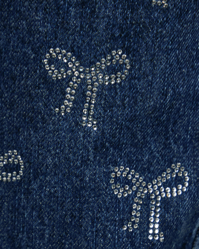 Self-Portrait Jeans Rhinestone Bow Denim Blå 27