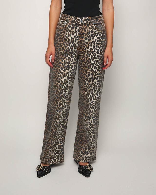 GANNI Jeans Print Denim Izey Leopard Leopard 30