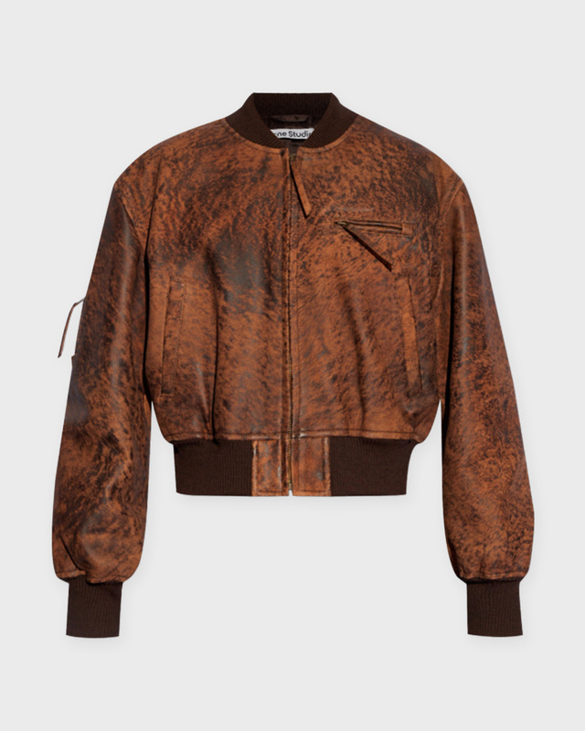 Acne Studios Jacket Leather Bomber Brown 34