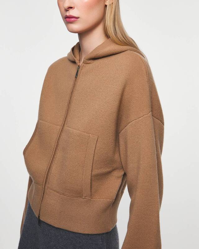 LISA YANG Cardigan Lilia Hooded Zip Toffee 0 (XS-S)