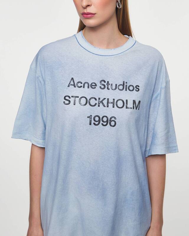 Acne Studios T-Shirt Logo Relaxed Crewneck Dusty blue XS