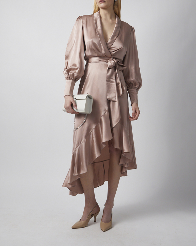 Dress Silk Wrap Midi  Light pink