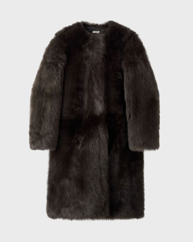 Frakke Gemma Fur Leather Chocolate