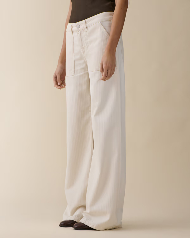 Trousers Guell Chevron Ecru Ecru