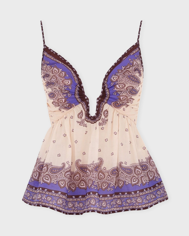 ZIMMERMANN Top Maxine Plunge Cami Lila 0 (XS-S)